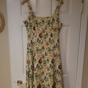 NWT CHRISTIAN LACROIX Floral Print Sleeveless A-Line Midi Dress Sz M